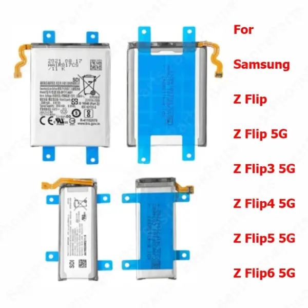 Battery For Samsung Galaxy Z Flip 3 4 5 6 Flip3 Flip4 Flip5 Flip6 5G Cellphone Li-lon Batteria Mobile Phone Batteries