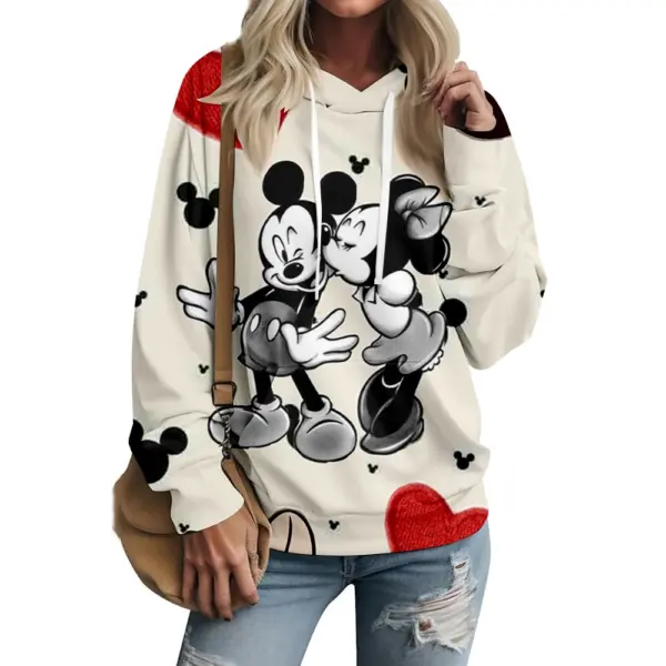 Disney Mickey Mouse Minnie print Hoodie Women Street Y2K New Punk American Hip Hop 2025 Sweatshirt Unisex Casual Hoodie ﻿