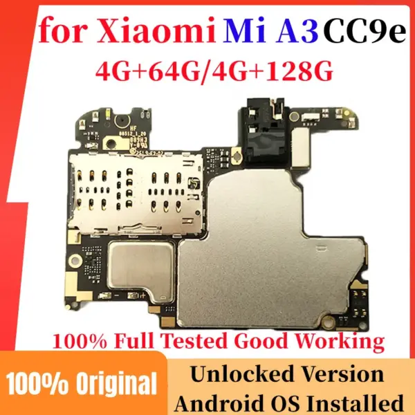 100% Original Unlocked For Xiaomi Mi A3 CC9e Global Version Motherboard Circuit Logic Board with Full Chips Mainboard Plate