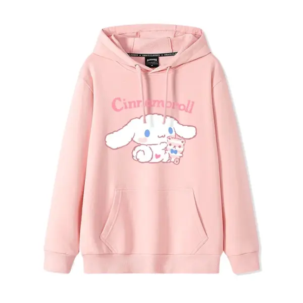 Cinnamoroll Hooded Sweater for Women 2024 New Versatile Oversize Academy Style Sweater Coat Loose, Comfortable, and Fashionable