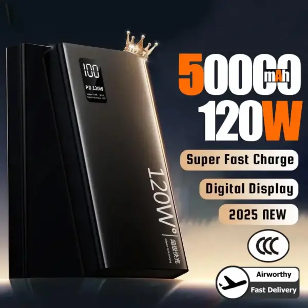 30000mAh Power Bank 120W Super Fast Charging Universal Portable Charger External Battery Pack for All Phones Tablets Devices