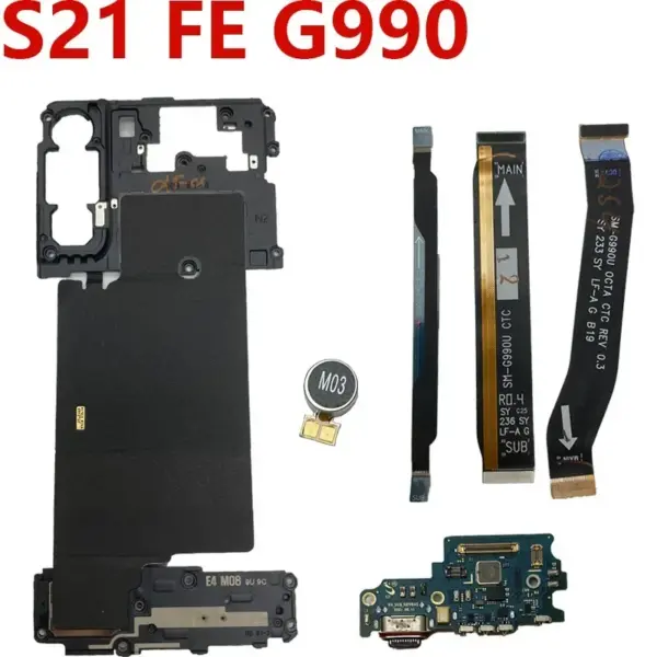 For Samsung S21 FE G990E G990U G990N G990B NFC Wireless Charge Signal LCD Main Antenna Microphone Board Dock 5G mmWave Cable