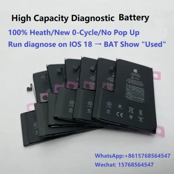 2PCS MasterXu High Capacity Diagnostic Battery For Iphone 13 14 15 7037 TI IC 100% Health No Pop Up After Diagnosed On IOS 18