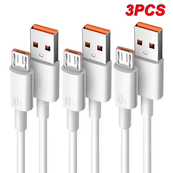 NNBILI 3PCS 10A Micro USB Cable Speed Fast Charging USB Cord For Samsung Galaxy S7 S6 PS4 MP3 TV Andriod Phones Data Cables ﻿1M