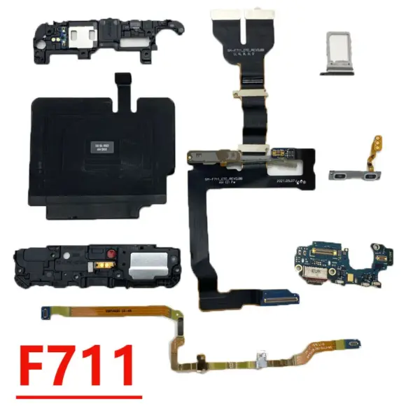 NFC Coil Dock Charging Port Antenna Camera LCD Signal Flex Cable Volume Button Spin Axis For Samsung Galaxy Z Flip3 Flip 3 F711