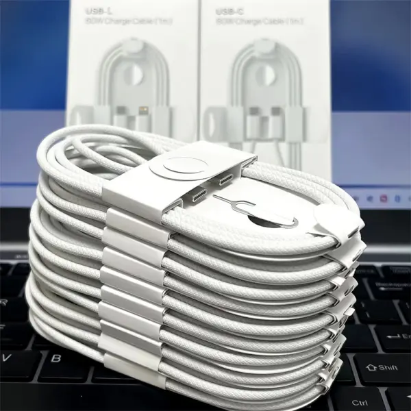 1-50Pcs 60W Type C Weaving Cable For Apple iPhone 14 13 12 11 15 17 16 Pro Max Plus USB C Fast Charging Cable Phone Accessories